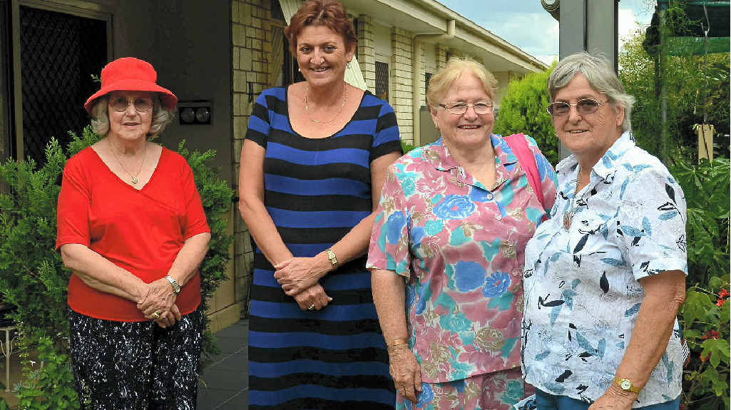 Anne Sinnamon at her home with Open Garden visitors Rhonda Geitz, Barbara Johnson and Margaret Snip. Anne Sinnamon at her home with Open Garden visitors Rhonda Geitz, Barbara Johnson and Margaret Snip.
